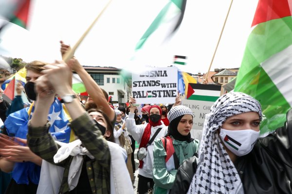 Svibanjski prosvjed ispred sarajevske Vijećnice kao podrška narodu Palestine