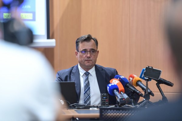 Konferencija za medije u organizaciji Fonda za obnovu Grada Zagreba 10. rujna 2021., na kojoj je govorio ravnatelj fonda Damir Vanđelić