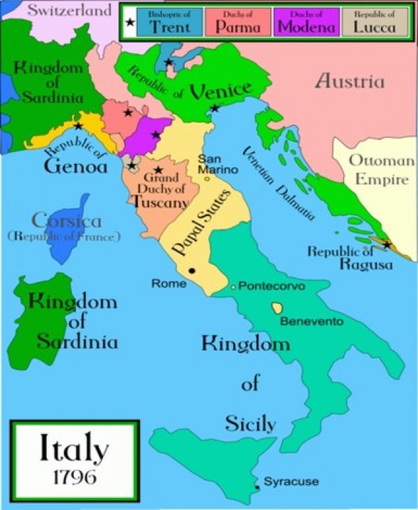 Karta Italije 1796. godine