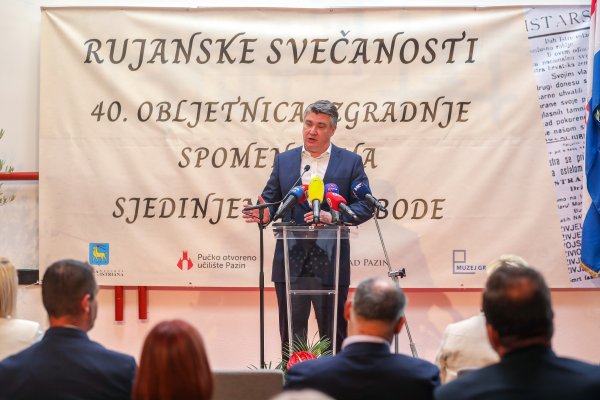 Milanović na obilježavanju Rujanskih odluka i 40. obljetnice izgradnje Spomen doma u Pazinu