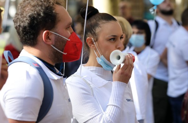 Zagreb: Prosvjed zdravstvenih djelatnika