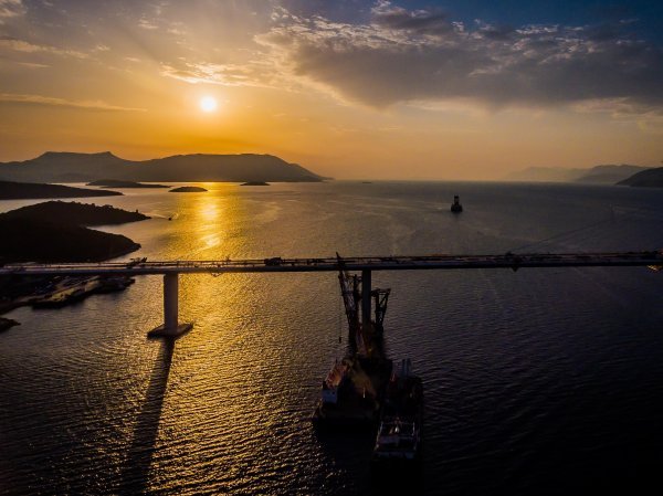 Fotografije iz zraka Pelješkog mosta