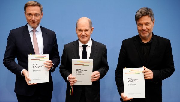 Olaf Scholz, Christian Lindner i Robert Habeck
