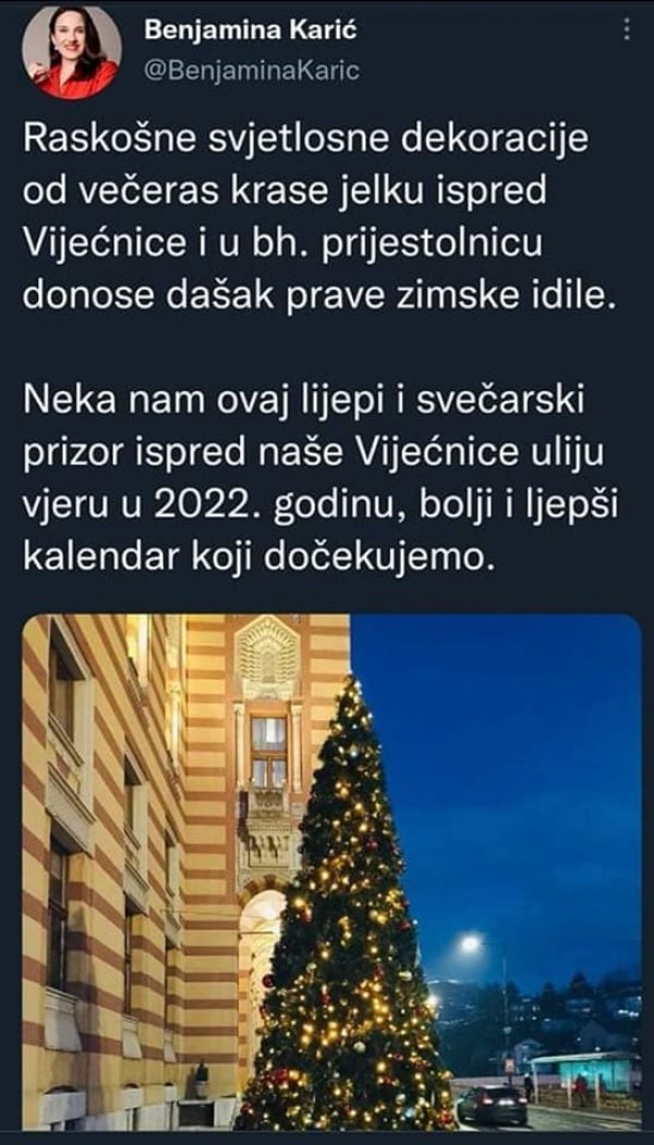 Gradonačelnica Sarajeva na Twitteru