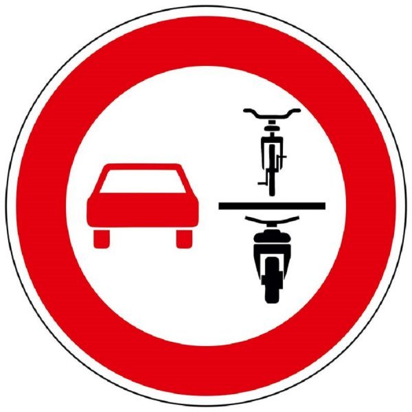 Ovaj okrugli znak ubraja se u kategoriju prometnih znakova izričitih naredbi, a koji stavljaju do znanja sudionicima u prometu na cesti kakve su zabrane, obveze, kao i ograničenja