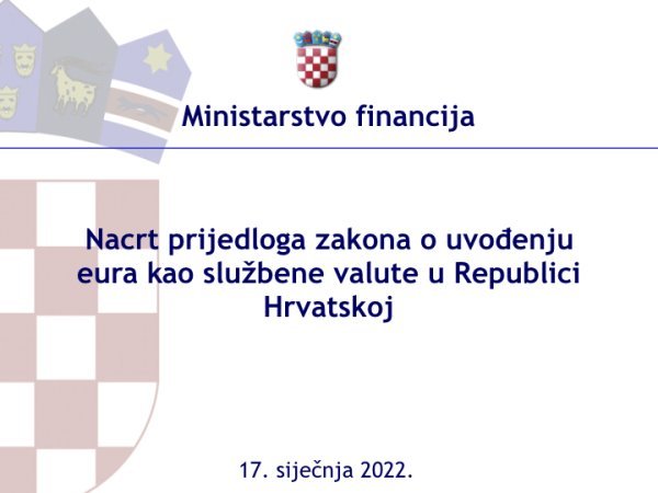 Prezentacija Vlade o uvođenju eura