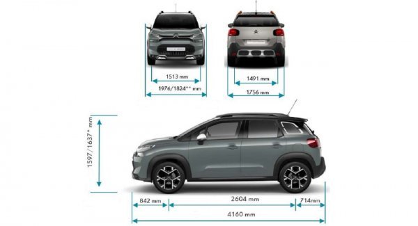 Citroën C3 Aircross - vanjske dimenzije