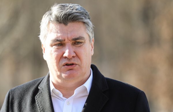Predsjednik Milanović daje izjavu za javnost u Rakitju