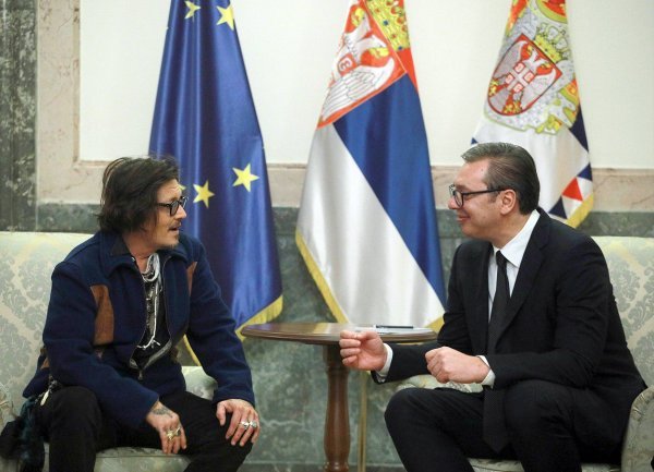 Aleksandar Vučić i Johnny Depp