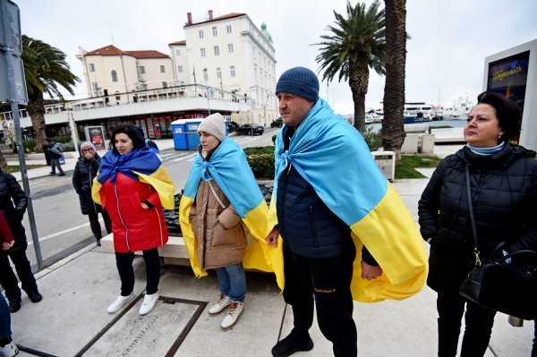 Splitski Ukrajinci na Rivi prosvjeduju protiv rata u Ukrajini