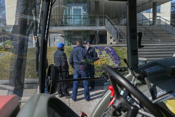 Prosvjed traktoraša u Zagebu