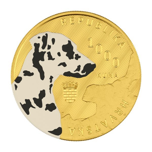 Zlatnik Dalmatinski pas 1 unca obojen