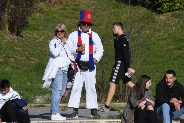Navijači uoči utakmice Hajduk-Dinamo, 20.4.2022.