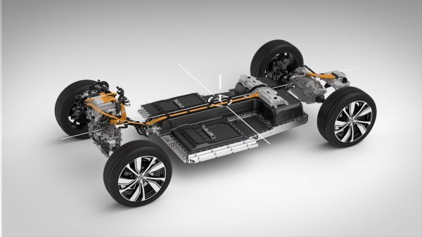 Modeli XC40 Recharge i C40 Recharge se temelje na kompaktnoj modularnoj arhitekturi (CMA): na slici Twin verzija pogona