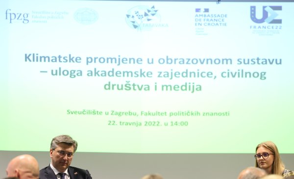 Premijer Plenković na obilježavanju 52. Dana planete Zemlje na Fakultetu političkih znanosti