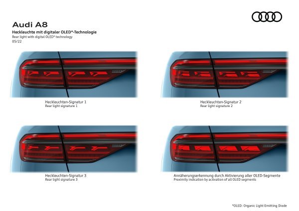 Audi A8: digitalna OLED stražnja svjetla