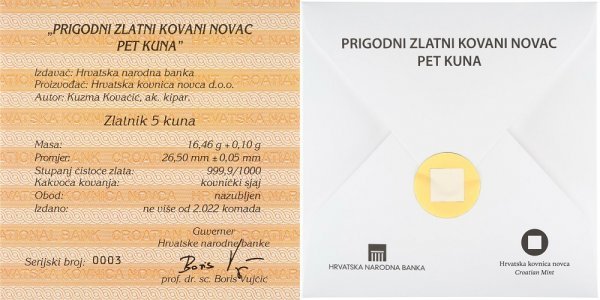 Certifikat i omotnica