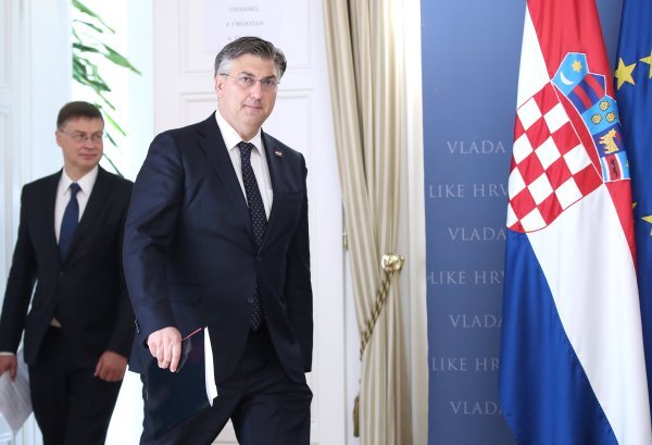 Andrej Plenković i Valdis Dombrovskis održali konferenciju za medije