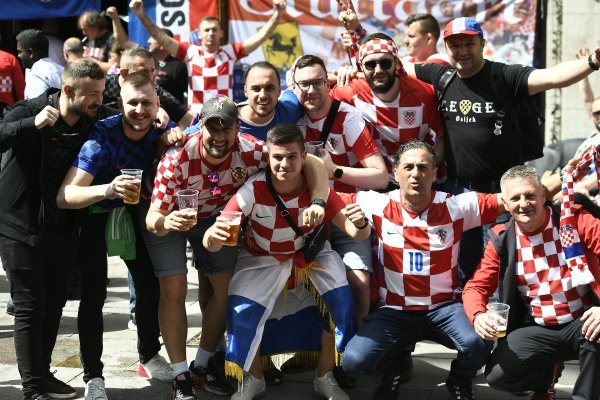 Hrvatski navijači u Kopenhagenu uoči utakmice Danska - Hrvatska