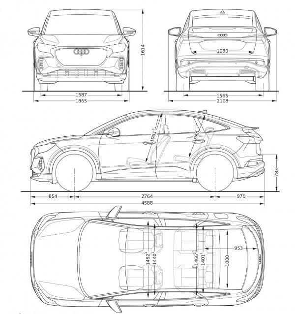 Audi Q4 Sportback 50 e-tron quattro: vanjske dimenzije