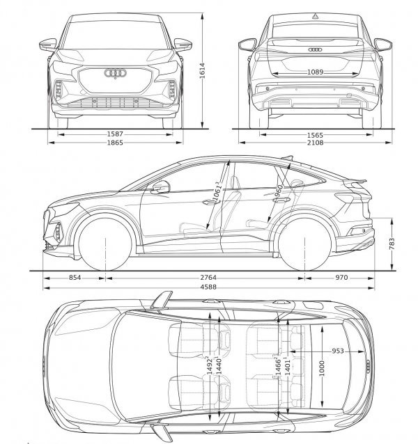 Audi Q4 Sportback 50 e-tron quattro: vanjske dimenzije
