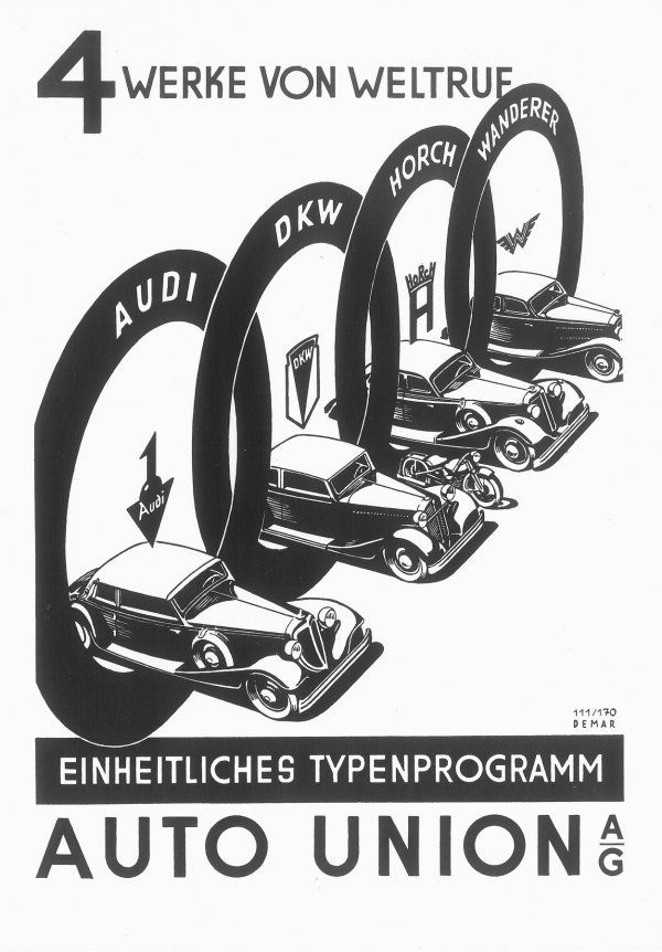 Suvremena reklama Auto Union AG, osnovane 29. lipnja 1932. godine