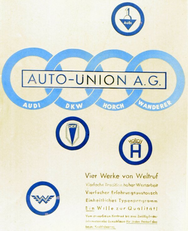 Suvremena reklama Auto Union AG, osnovane 29. lipnja 1932. godine