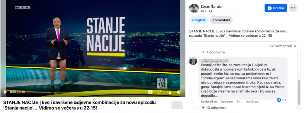 Komentar na najavu Zorana Šprajca