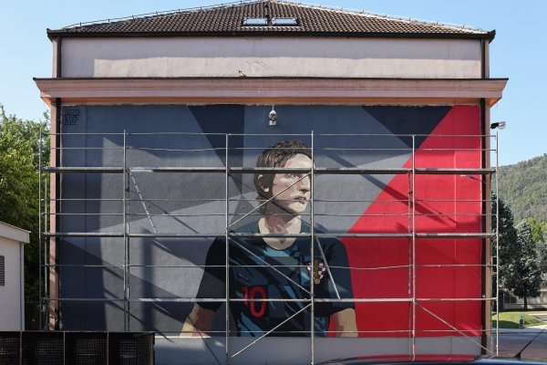 Luka Modrić - mural Mostar