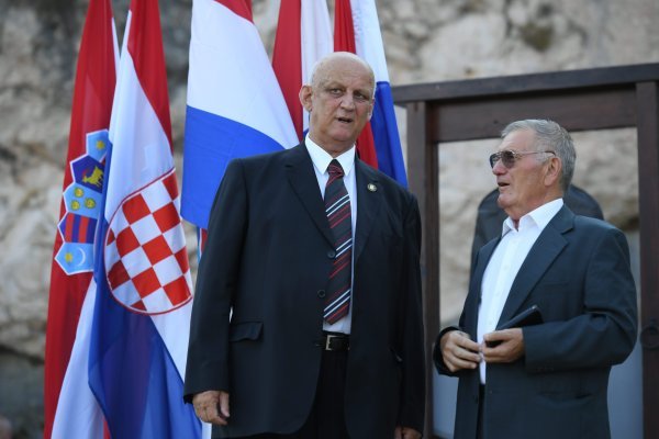 Svečani prijem predsjednika Zorana Milanovića za ratne zapovjednike u Kninu