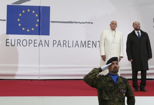 Reuters/Jacky Naegelen Papa Franjo i Martin Schulz