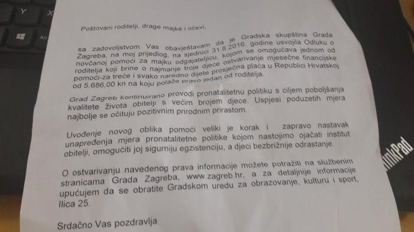 Pismo gradonačelnika tportal.hr, Izvor:tportal.hr