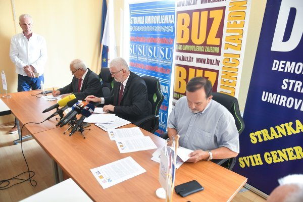 Konferencija za medije Stranke umirovljenika, Bloka umirovljenici zajedno BUZ i Demokratske stranke umirovljenika DSU