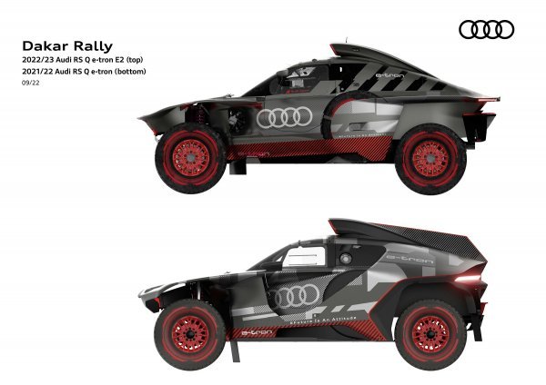 Usporedba Audi RS Q e-tron E2 i prethodnog modela Audi RS Q e-tron