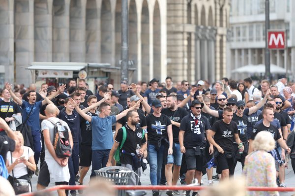 Navijači Dinama u Milanu uoči utakmice Lige prvaka Milan - Dinamo, 14.9.2022.