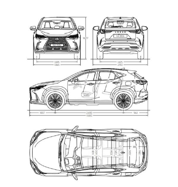 Lexus NX: dimenzije