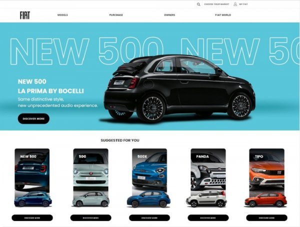 Fiat online konfigurator modela: trebate samo odabrati model, boju i paket