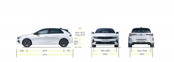 Opel Astra hatchback dimenzije