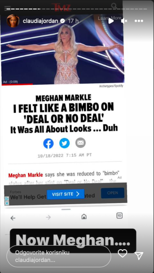 Claudia Jordan uzvratila Meghan Markle