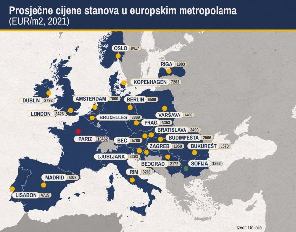 Stanovi u Zagrebu ispod su europskog prosjeka cijena