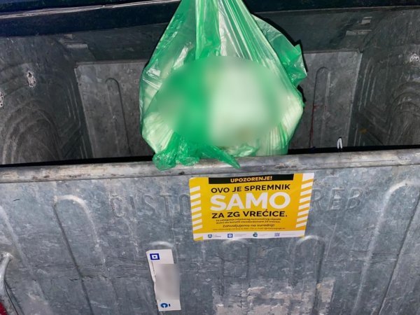 Spremnik s naljepnicom upozorenja