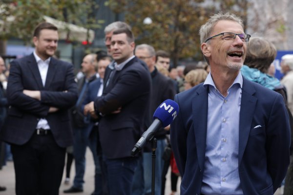 Andrej Plenković, Marko Primorac i Boris Vujčić na manifestaciji Dan eura