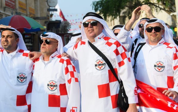 Hrvatski navijači u Dohi, nogomet, SP Katar 2022.