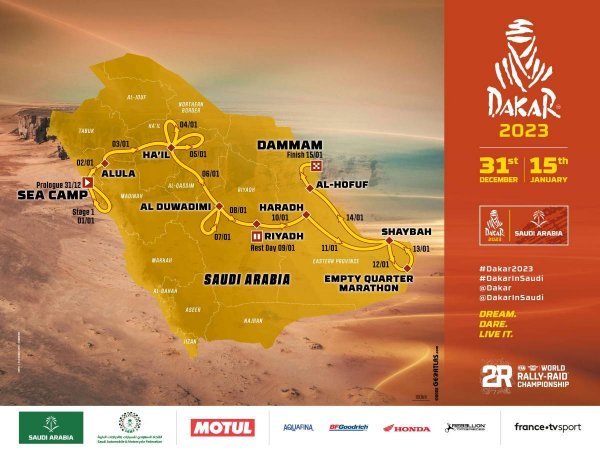 Ruta utrke Dakar 2023