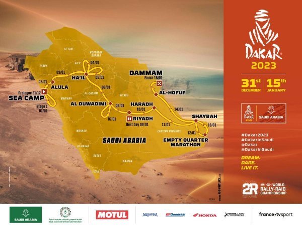 Ruta utrke Dakar 2023