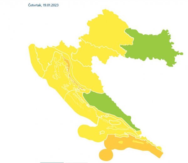 Narančasti meteoalarm upaljen je za jug zemlje i Velebitski kanal