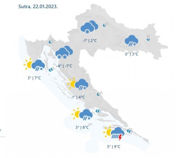 Vremenska prognoza za nedjelju