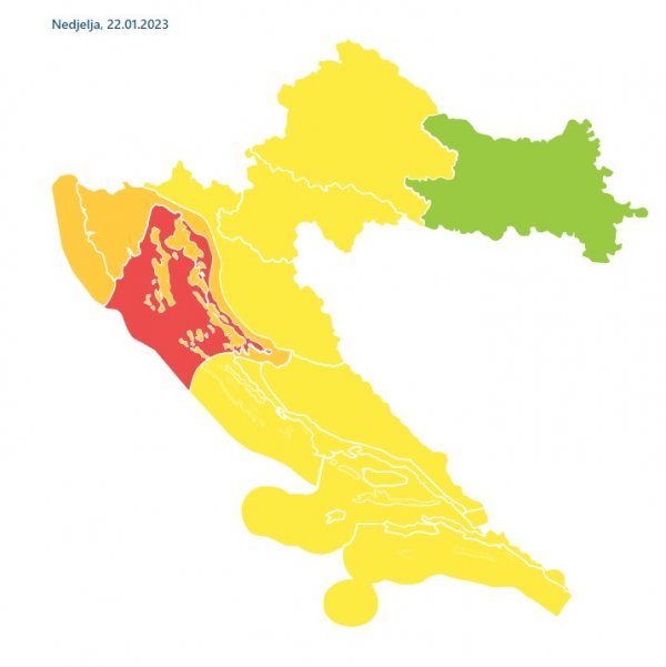 Meteoalarmi za nedjelju