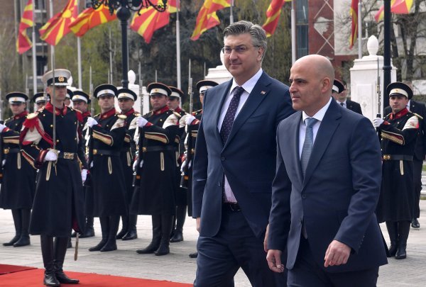 Andrej Plenković i Dimitar Kovačevski u Skoplju