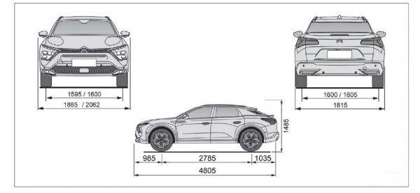 Citroën C5 X Shine Pack Hybrid 225 ë-EAT8: dimenzije